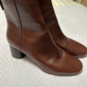 Sandro Rich Brown Heeled Boots